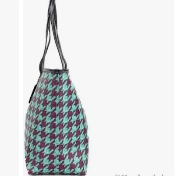 Coach City Tote With Hounds tooth Print NWT  MSRP $398 *** - Picture 6 of 9